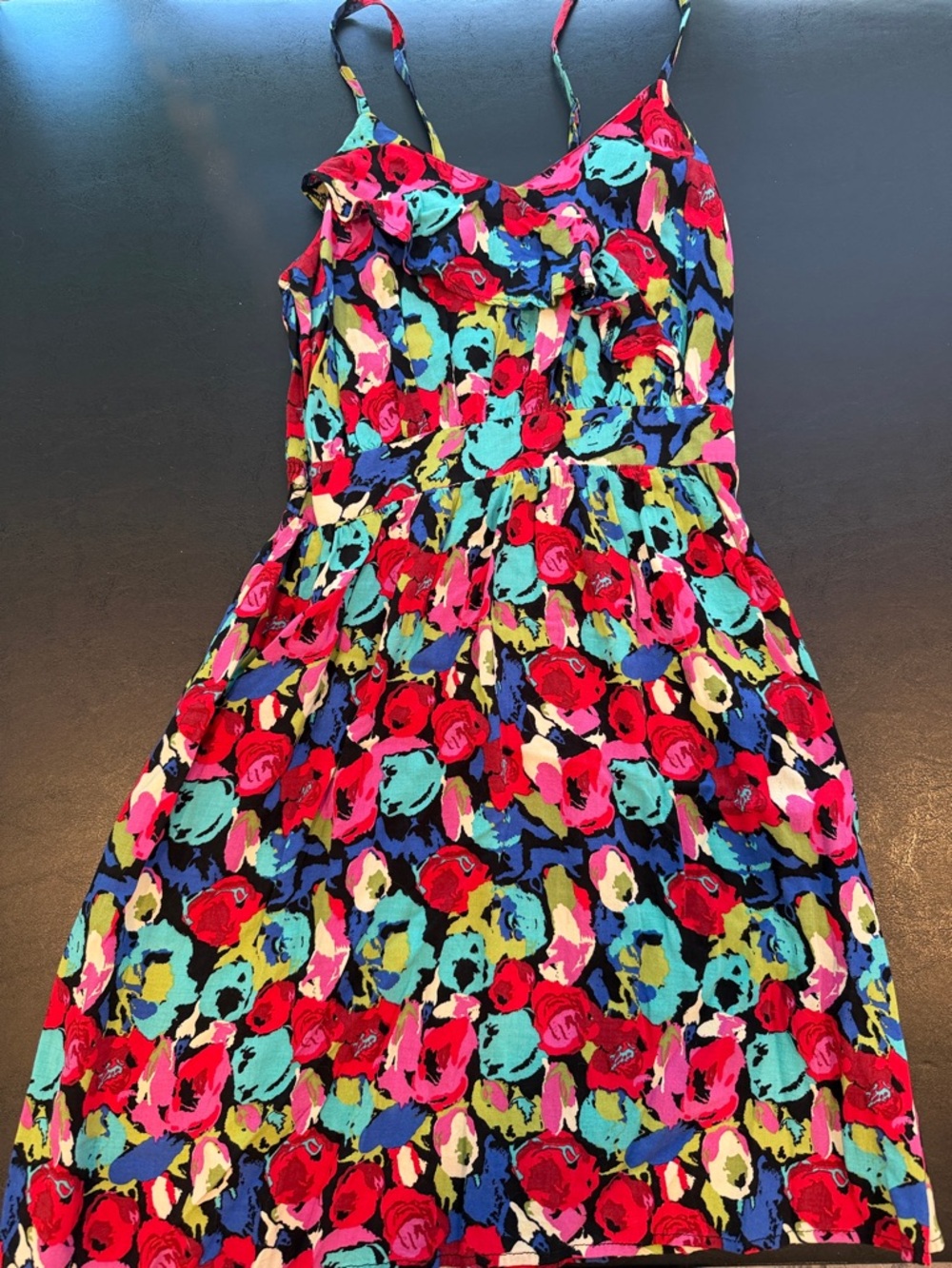Xhilaration Floral Spaghetti-Strap Dress - Bright Multi
